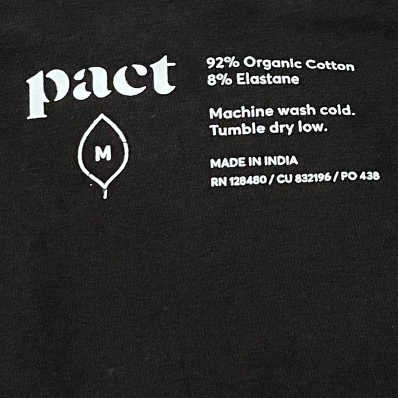 Pact Organic Cotton Black Yoga Pants M Flare Bootcut Pull On Comfy Lounge Basics - Picture 5 of 11